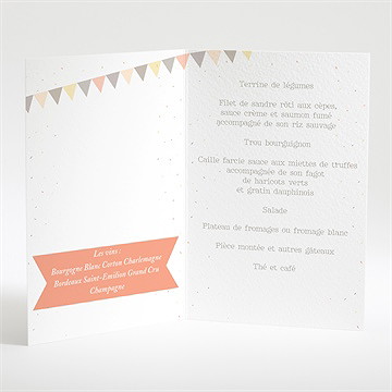 Menu anniversaire de mariage motifs geometriques photo - Menu ouvert