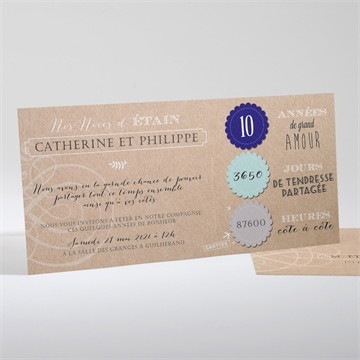 Invitation anniversaire de mariage kraft à gratter!