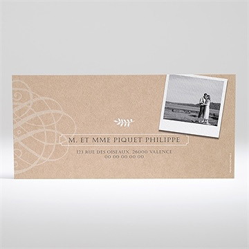 Invitation anniversaire de mariage kraft à gratter! - Dos du faire-part