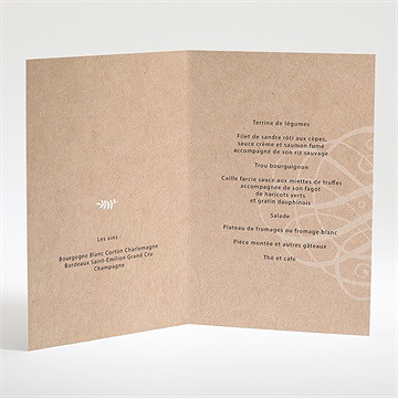 Menu anniversaire de mariage kraft à gratter! - Menu ouvert