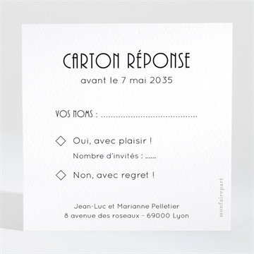 Carton réponse anniversaire de mariage patchwork photo losanges