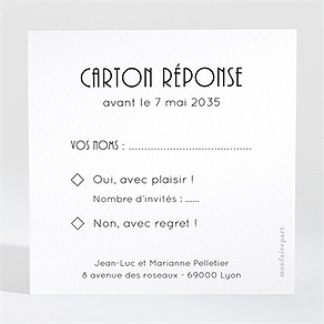 Carton réponse anniversaire de mariage patchwork photo losanges