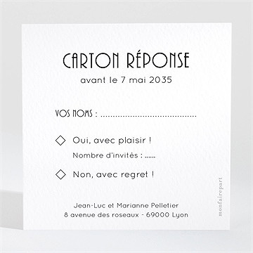 Carton réponse anniversaire de mariage patchwork photo losanges