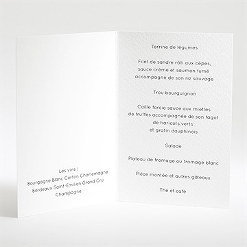 Menu anniversaire de mariage patchwork photo losanges - Menu ouvert