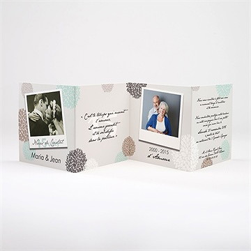 Invitation anniversaire de mariage noces de cristal - Intérieur du faire-part