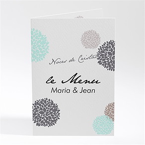 Menu anniversaire de mariage noces de cristal