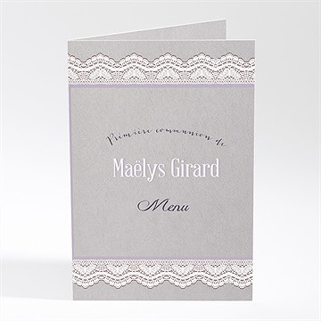 Menu communion tenue de dentelle