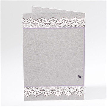 Menu communion tenue de dentelle - Dos du menu