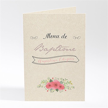 Menu baptême kraft en couleurs