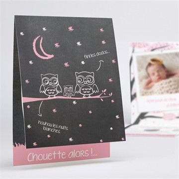Faire-part naissance chouette surprise