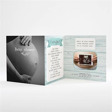 Faire-part baby shower vente photo original - Intérieur du faire-part