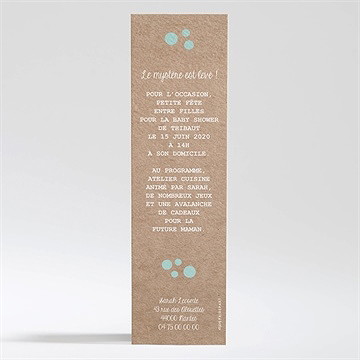 Faire-part baby shower invitation à gratter - Dos du faire-part