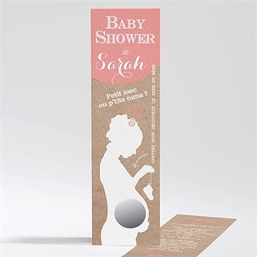 Faire-part baby shower baby is coming - Faire-part non grattée