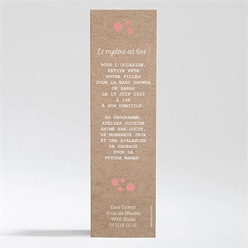 Faire-part baby shower baby is coming - Dos du faire-part