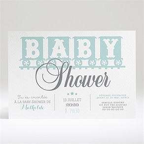 Faire-part baby shower shower ensemble