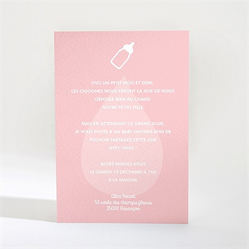 Faire-part baby shower pop enfantin - Dos du faire-part