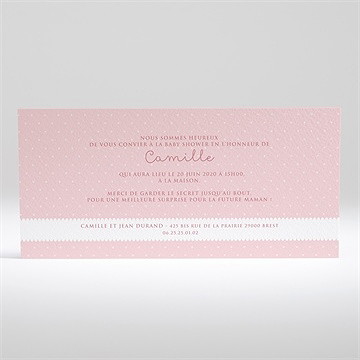 Faire-part baby shower mon bébé - Dos du faire-part