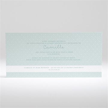 Faire-part baby shower mon bout'chou - Dos du faire-part
