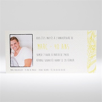 Invitation anniversaire faites le coq! - Dos de l'invitation