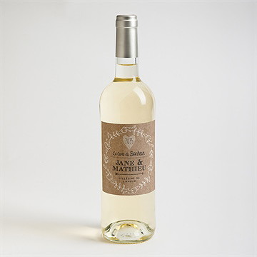 Etiquette de bouteille mariage kraft en folie - Mise en situation