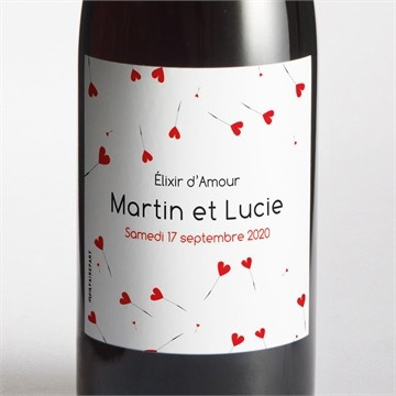 Etiquette de bouteille mariage un oui en photo plié