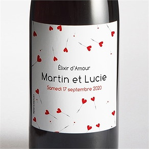 Etiquette de bouteille mariage un oui en photo