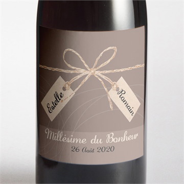 Etiquette de bouteille mariage le duo