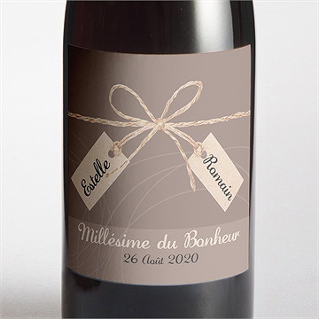 Etiquette de bouteille mariage le duo