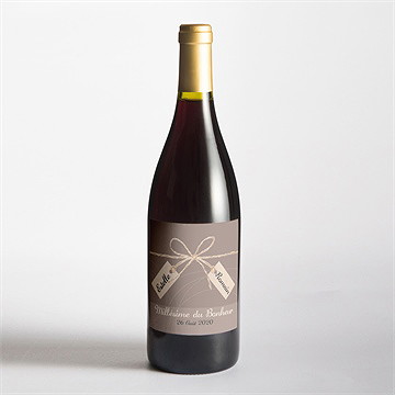 Etiquette de bouteille mariage le duo - Mise en situation