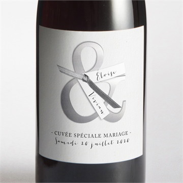Etiquette de bouteille mariage esperluette et étiquettes