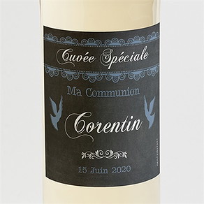 Etiquette de bouteille communion mon ange bleu