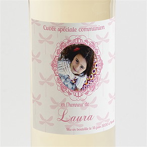Etiquette de bouteille communion laura
