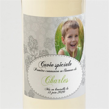 Etiquette de bouteille communion chevalet original