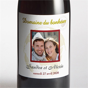 Etiquette de bouteille mariage passeport de l'amour