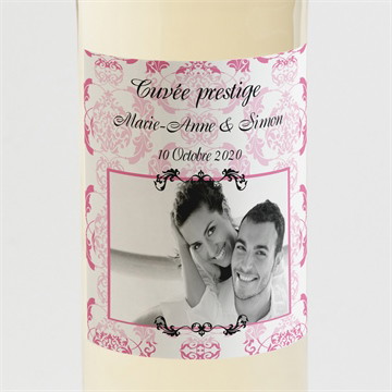 Etiquette de bouteille mariage tenue de gala