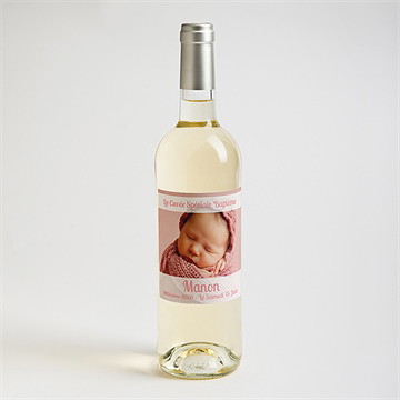 Etiquette de bouteille baptême bandeau simple - Mise en situation