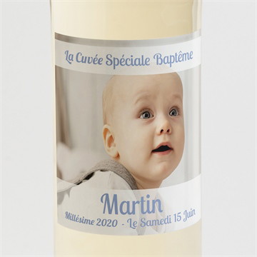 Etiquette de bouteille baptême bandeau programme