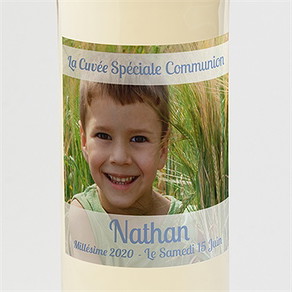 Etiquette de bouteille communion original recto verso