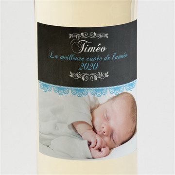 Etiquette de bouteille naissance design vintage ardoise