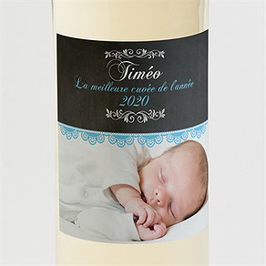Etiquette de bouteille naissance design vintage ardoise