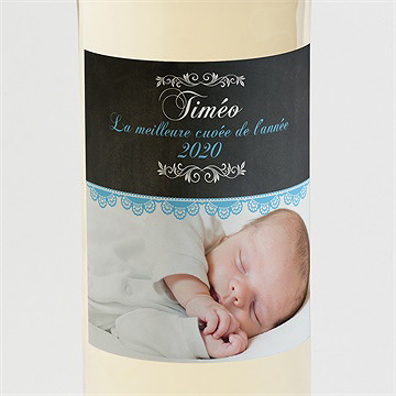 Etiquette de bouteille naissance design vintage ardoise