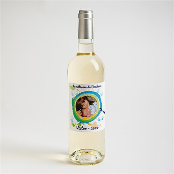 Etiquette de bouteille naissance carte naissance photo souvenir - Mise en situation