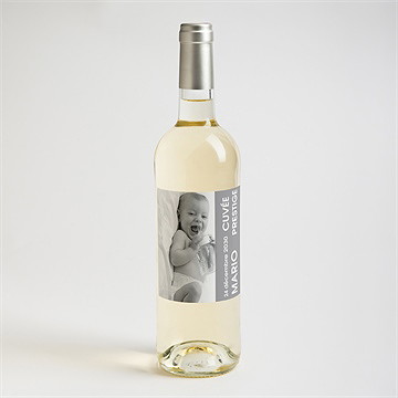 Etiquette de bouteille naissance au top - Mise en situation