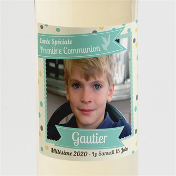 Etiquette de bouteille communion jolie fête