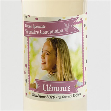Etiquette de bouteille communion pois de lumière
