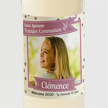 Etiquette de bouteille communion pois de lumière