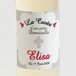Etiquette de bouteille baptême feu sacré