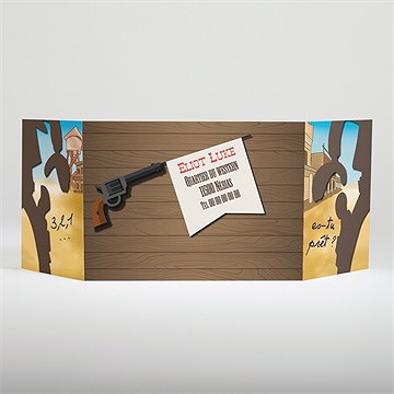 Invitation anniversaire cow boy photo - Dos du faire-part