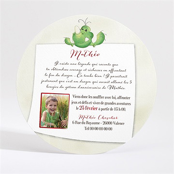 Invitation anniversaire venez à la fête - Dos du faire-part