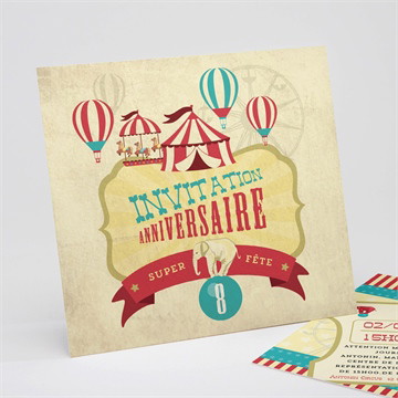 Invitation anniversaire l'anniversaire au cirque